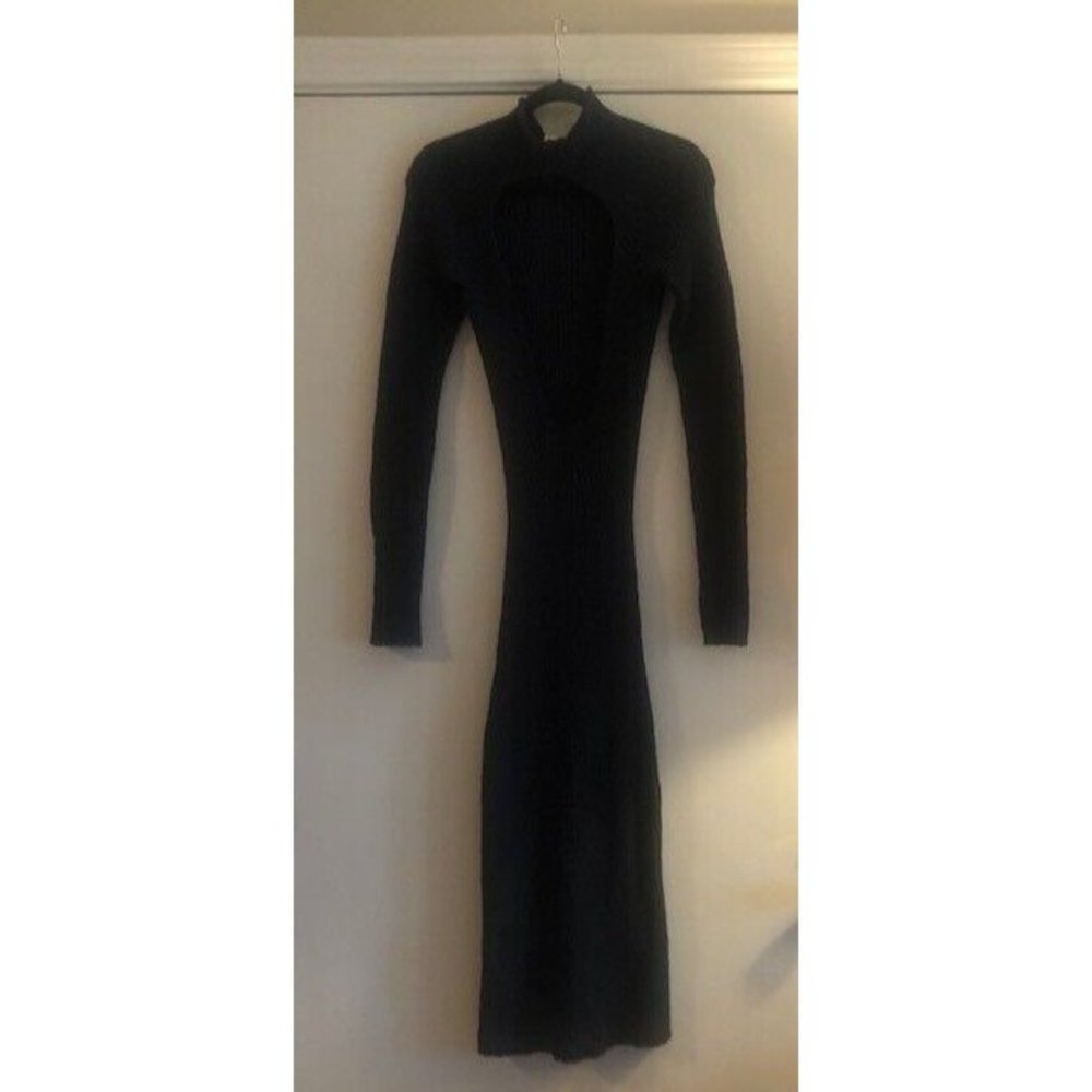 NWT ACNE STUDIOS KENNICE RIBBED BOULCE LONG SLEEVE RIBBED MIDI DRESS US SZ M - Picture 6 of 12